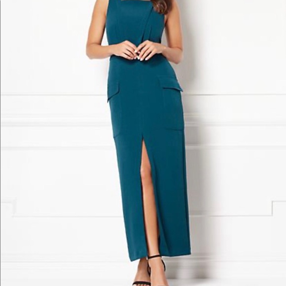 NWT High Slit Skirt Teal Color - Size 8 - Picture 3 of 5